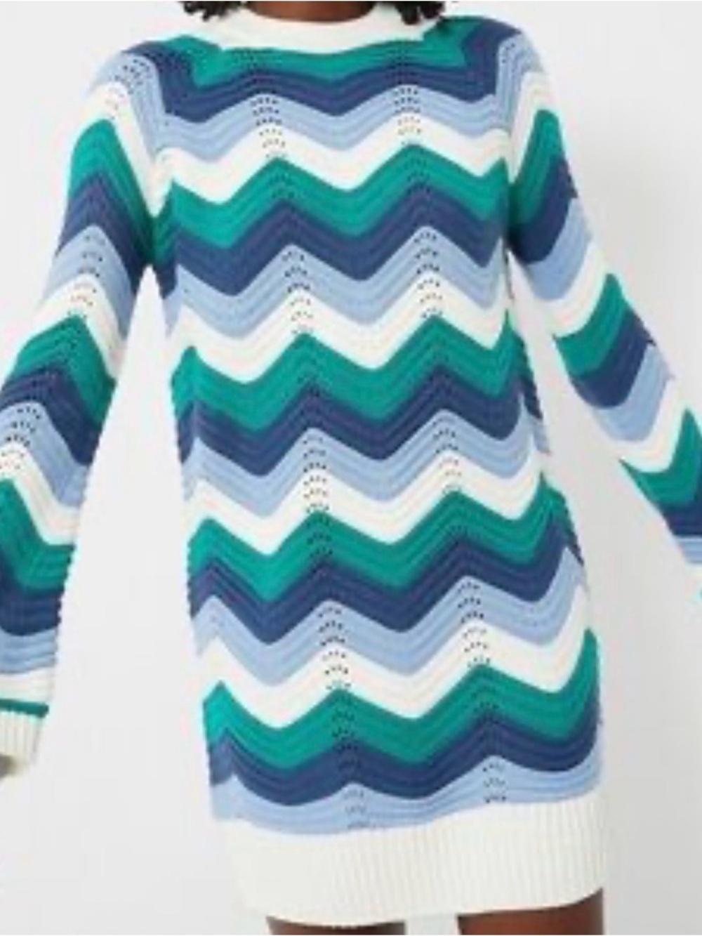 Hyacinth House Chevron Wave Knit Crewneck Sweater Dress Missoni like XS